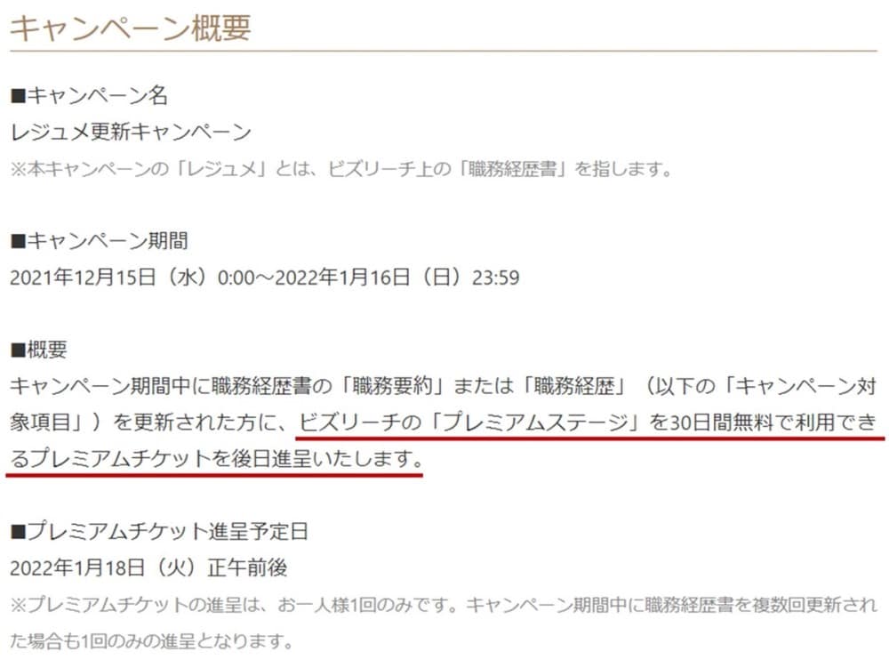 ビズリーチのプレミアムチケットとは
