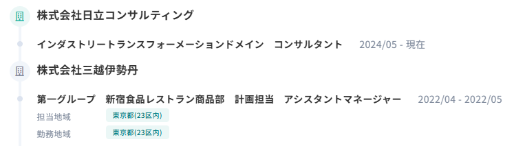 日立コンサルティングの副業ビザスク登録Aさんに関する図解